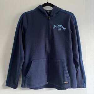 Kerrits Zip Up Hoodie Women’s S (Kids XL) Navy Blue Equestrian Activewear - EUC